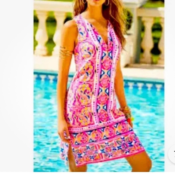 Lilly Pulitzer Carlotta Stretch Shift Pink Fusion - Picture 2 of 13
